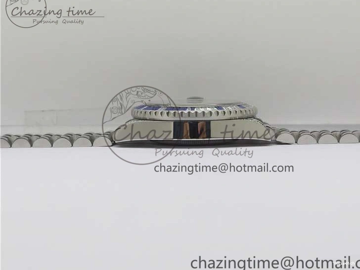 GMT-Master Blue 904L V3 Diamonds Jubilee Dial GMF Bracelet SA3285 II Steel On CHS White Bezel Black Edition Best 0330